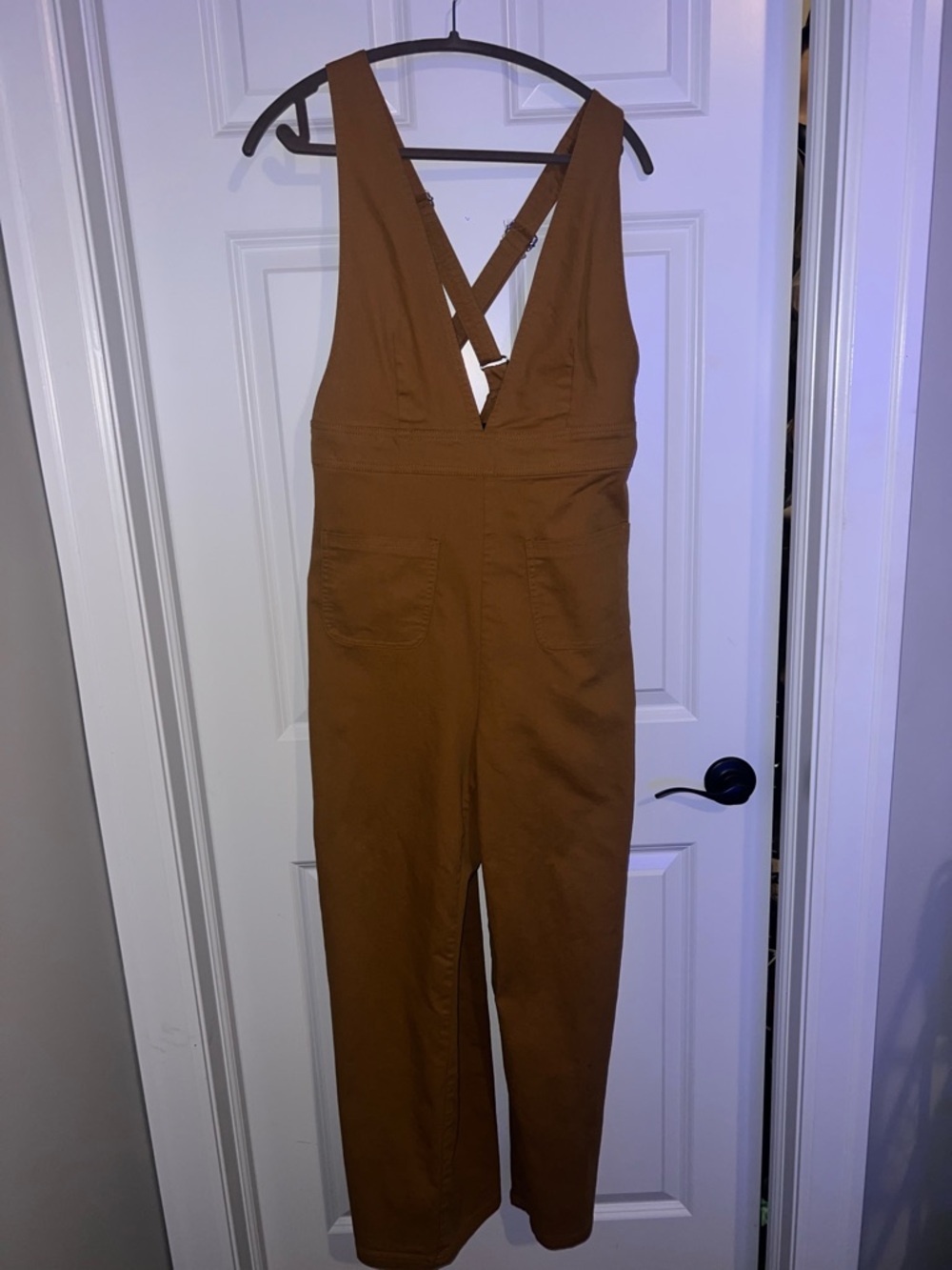 Sincerely Jules Caramel Utility Jumpsuit